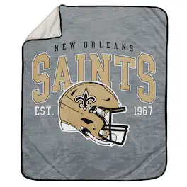 Pegasus - New Orleans Saints 50" x 60" Arch Block Ultra Cozy Sweatshirt Blanket - Multicolor