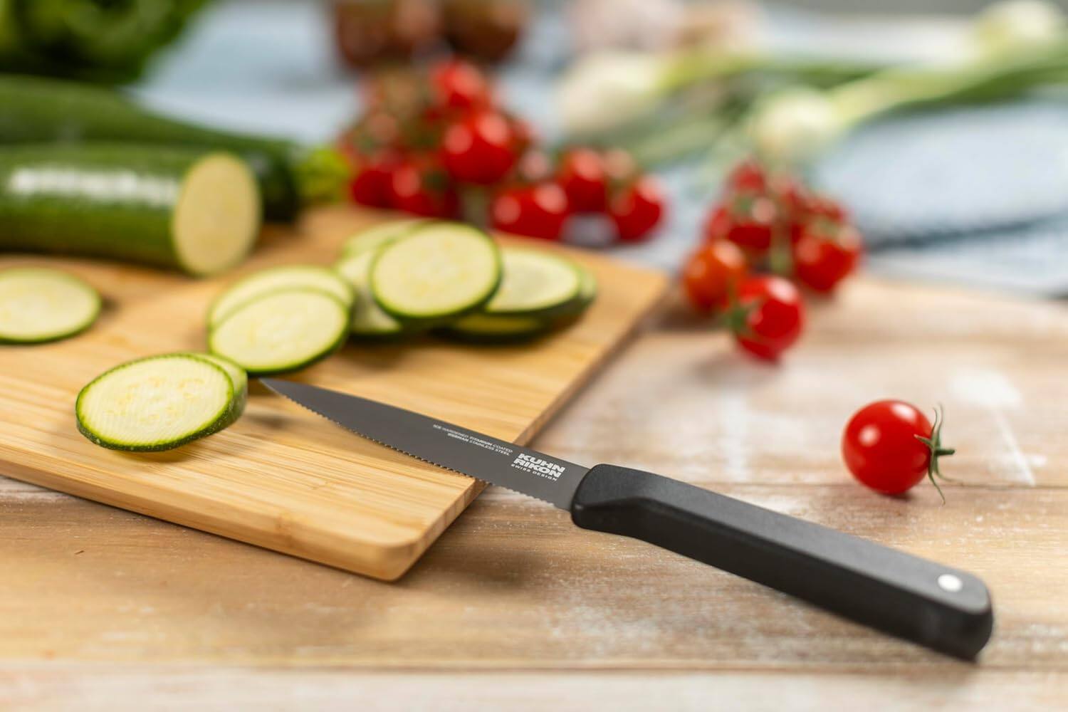 Alt View 4. Kuhn Rikon - ICED Serrated Paring Knife 3.5-Inch, Ice Hardened German Stainless Blade - Black.