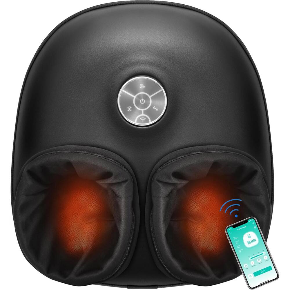 Medcursor - SmartFoot Massager Machine with Heat, Deep Kneading Massager - Black