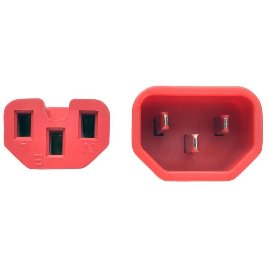 Alt View 1. Tripp Lite - Eaton Tripp Lite Series Power Cord C14 to C15 - Heavy-Duty, 15A, 250V, 14 AWG, 6 ft. (1.83 m), Red - For PDU, UPS - 250 - Red.