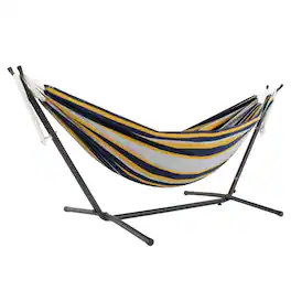 Vivere - Double Cotton Hammock, Comfortable Daybed with Steel Stand, 9' - Serenity