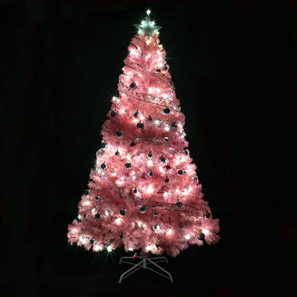 Alt View 2. VAVSEA - 6 ft Pink Unlit Artificial Christmas Tree, 1000 Tips Christmas Pine Tree with Metal Stand for Holiday Decor - Pink.
