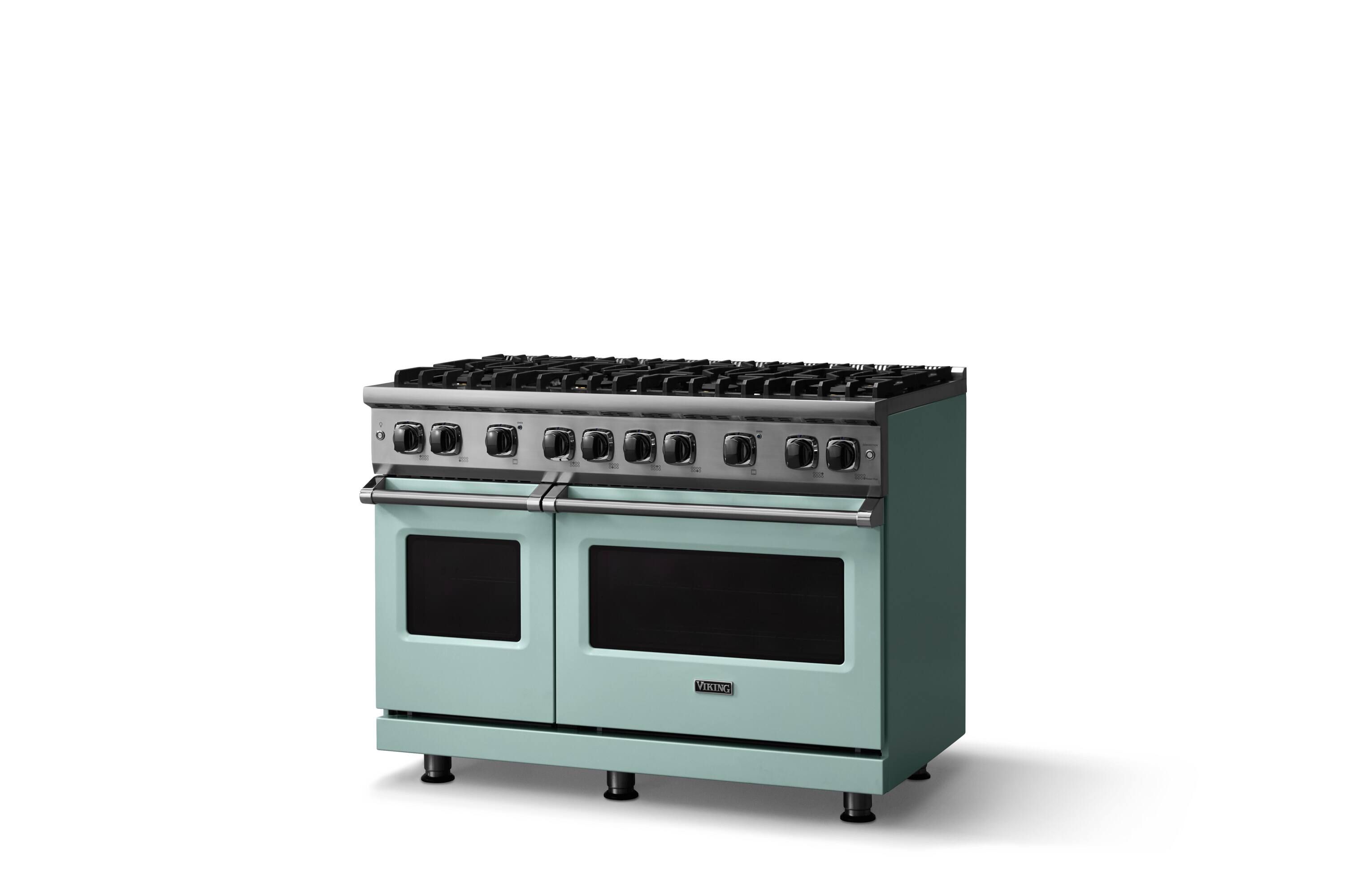 Angle. Viking - 6.1 Cu. Ft. Professional 5 Series Freestanding Double Oven Liquid Propane Gas Convection 8 Burner Range - Splash.