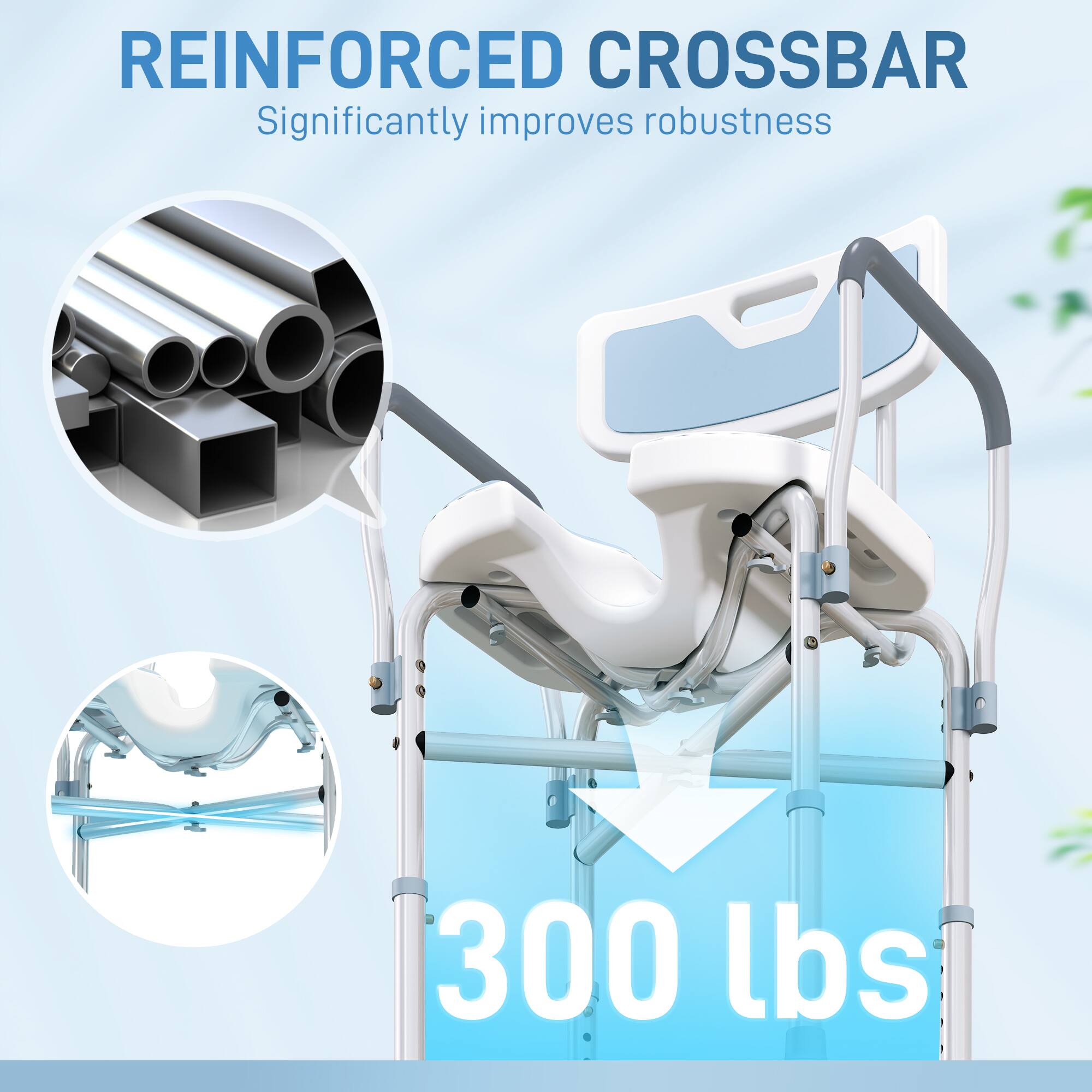 REINFORCED CROSSBAR  
Significantly improves robustness  
300 lbs