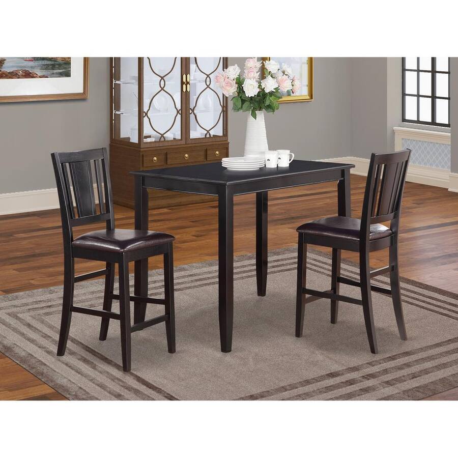 East West Furniture 3 Pc counter height Dining set high Table and 2 ...