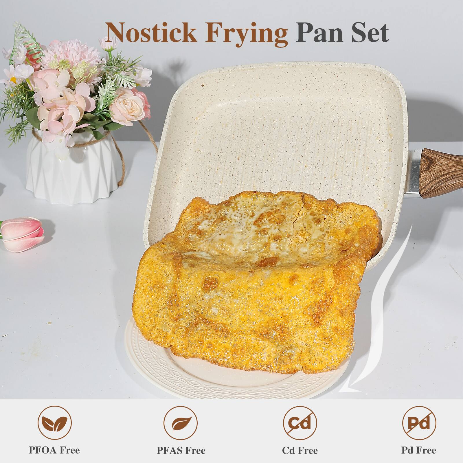 Nostick Frying Pan Set

- PFOA Free
- PFAS Free
- Cd Free
- Pd Free