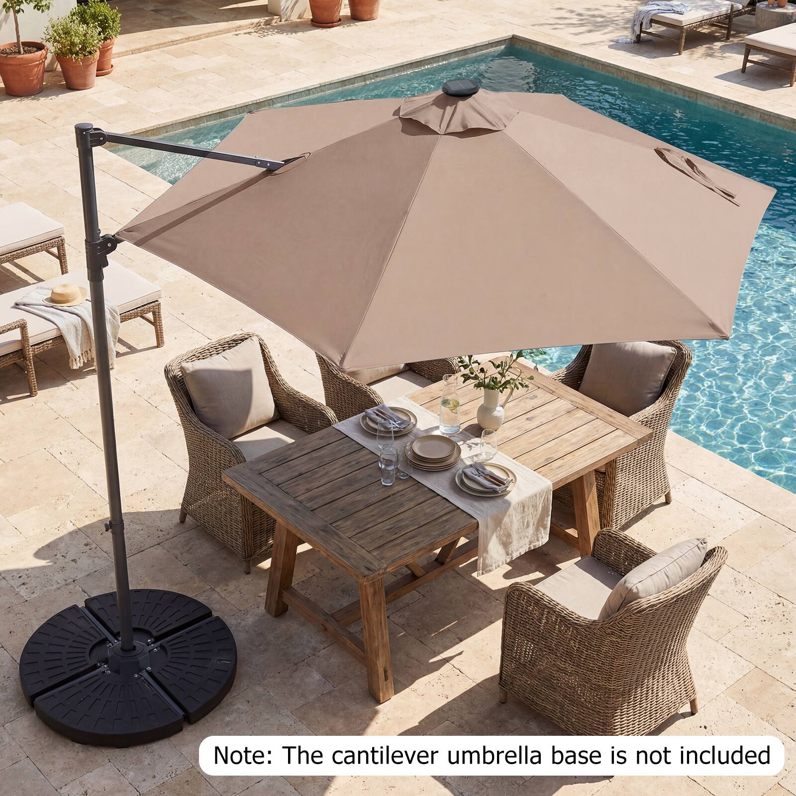 Note: The cantilever umbrella base is not included.