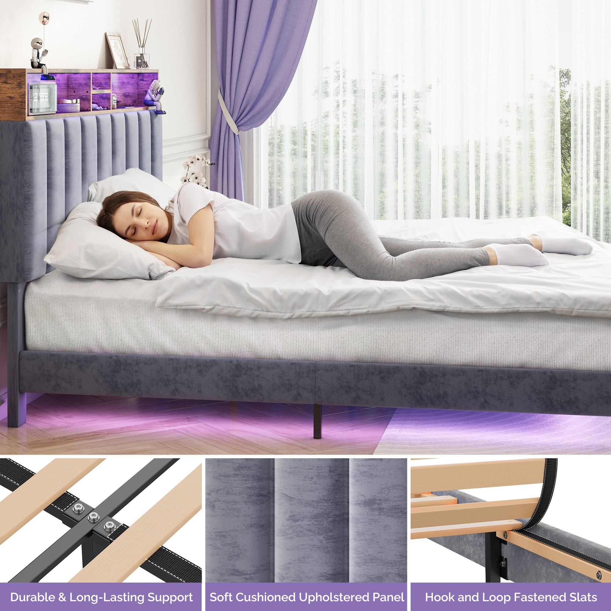 - Durable & Long-Lasting Support
- Soft Cushioned Upholstered Panel
- Hook and Loop Fastened Slats