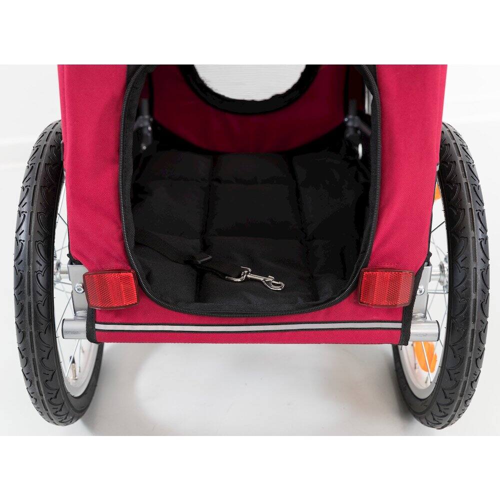 Alt View 1. TRIXIE - Foldable Bicycle Trailer for Dogs with Windows & Large Door, Black & Red - Black/Red.