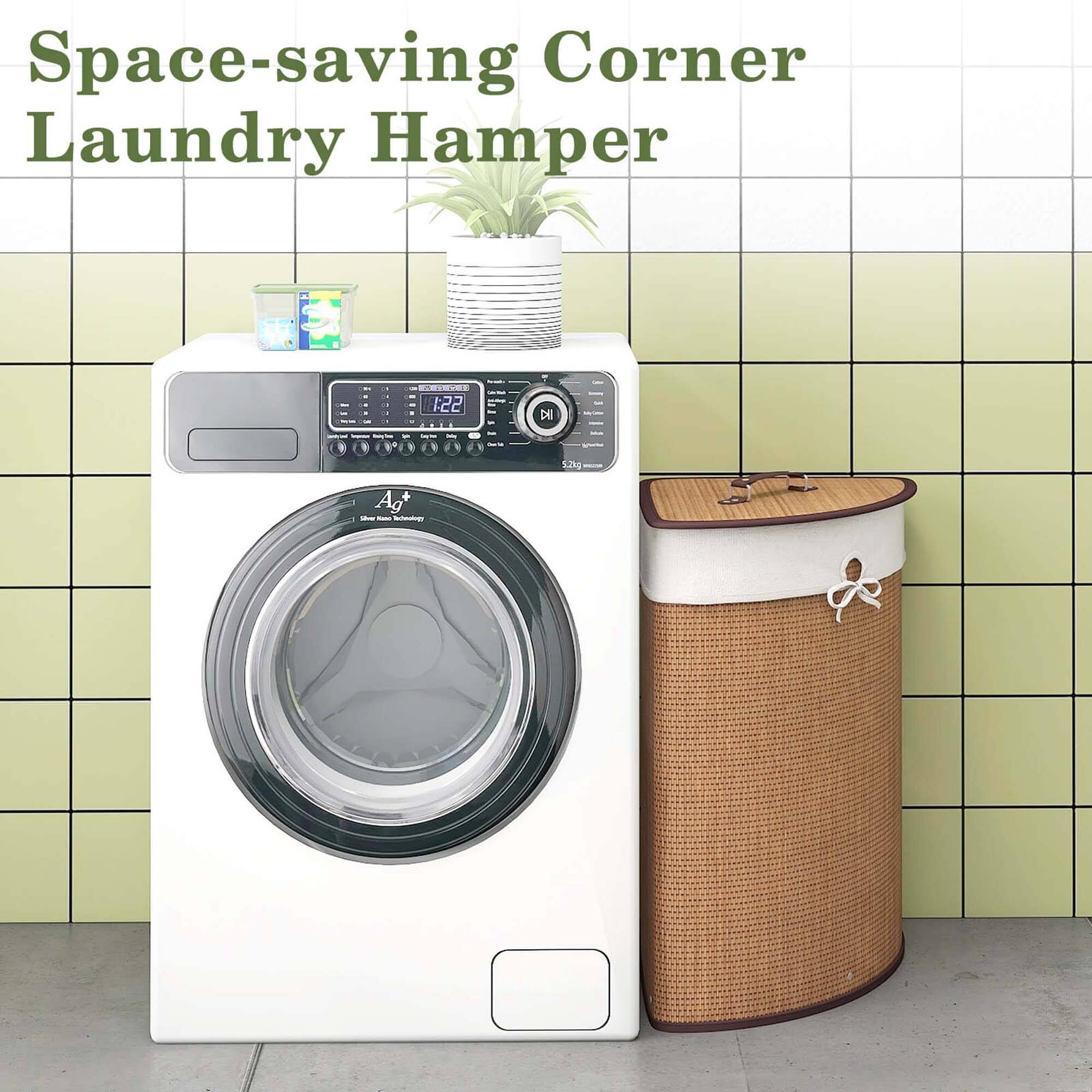 Space-saving Corner Laundry Hamper