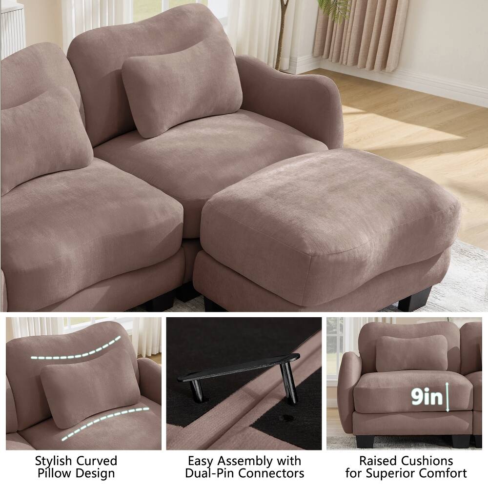 9in Stylish Curved Pillow Design Easy Assembly with Dual-Pin Connectors Raised Cushions for Superior Comfort