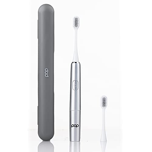 Front. Cozy Serene - Go Plus Travel Electric Toothbrush (rose Gold) | 2 Speeds W/ 18000-24000 Vibrations Per Minute - - Silver.