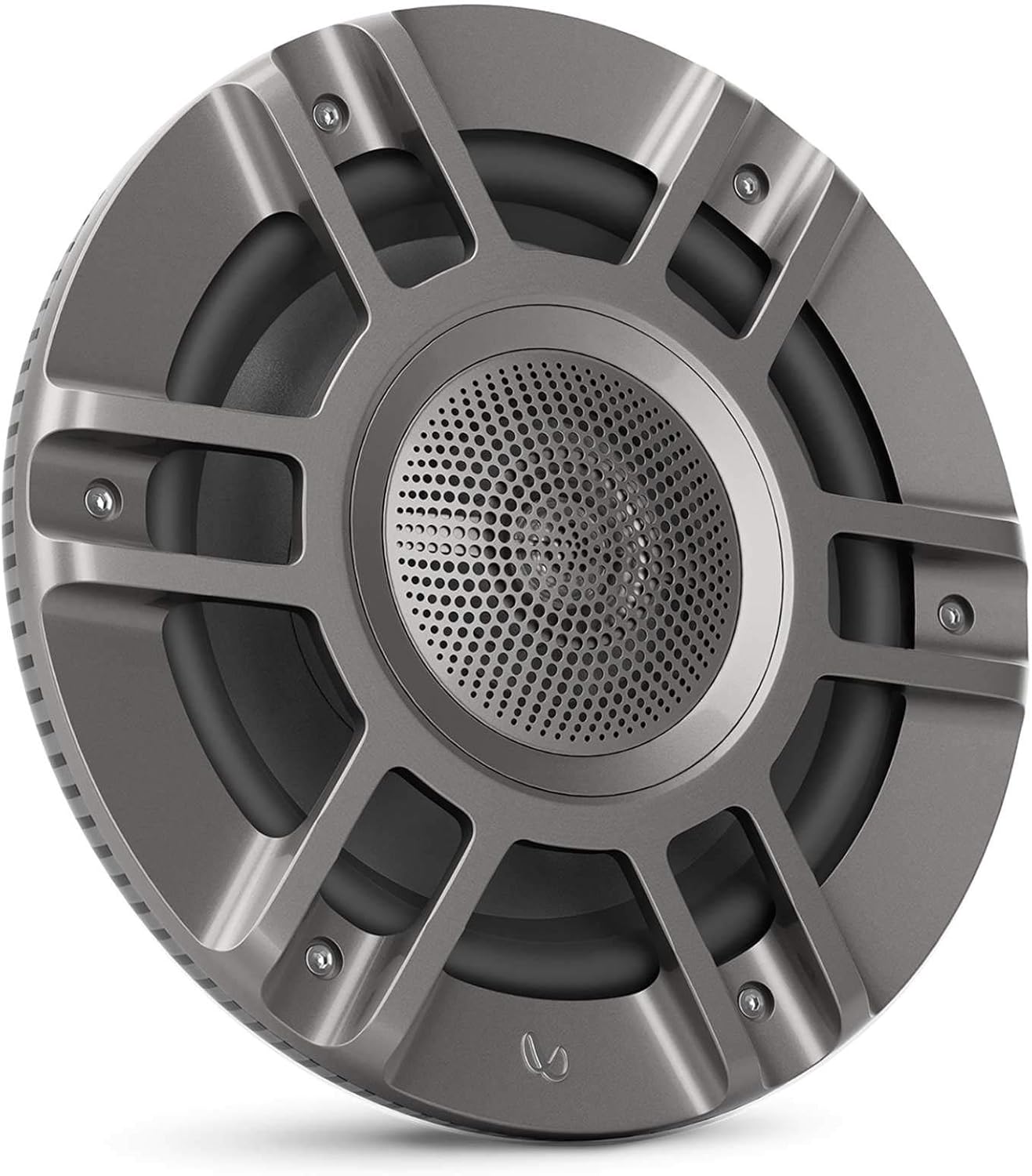 Left. Infinity - Infinity KAPPA8135MAM 8" 3 way Premium Marine Speaker RGB lighting - Titanium Convertible design / component mounting - Black.