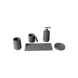 Alfi - 5 Piece Solid Concrete Matte Bathroom Accessory Set - Gray