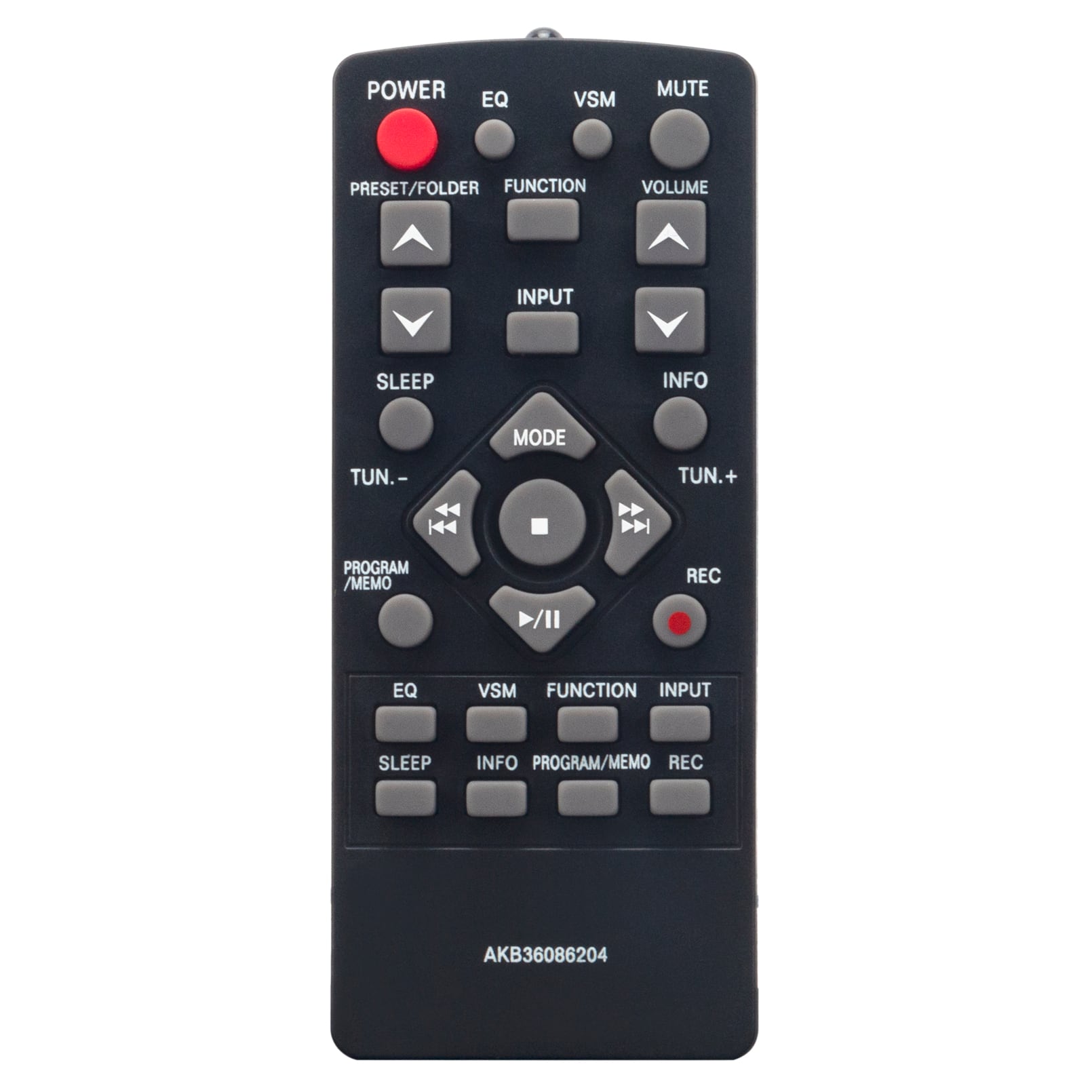 WINFLIKE - New AKB36086204 Replacement Remote Control fit for LG Hi-fi System - Black