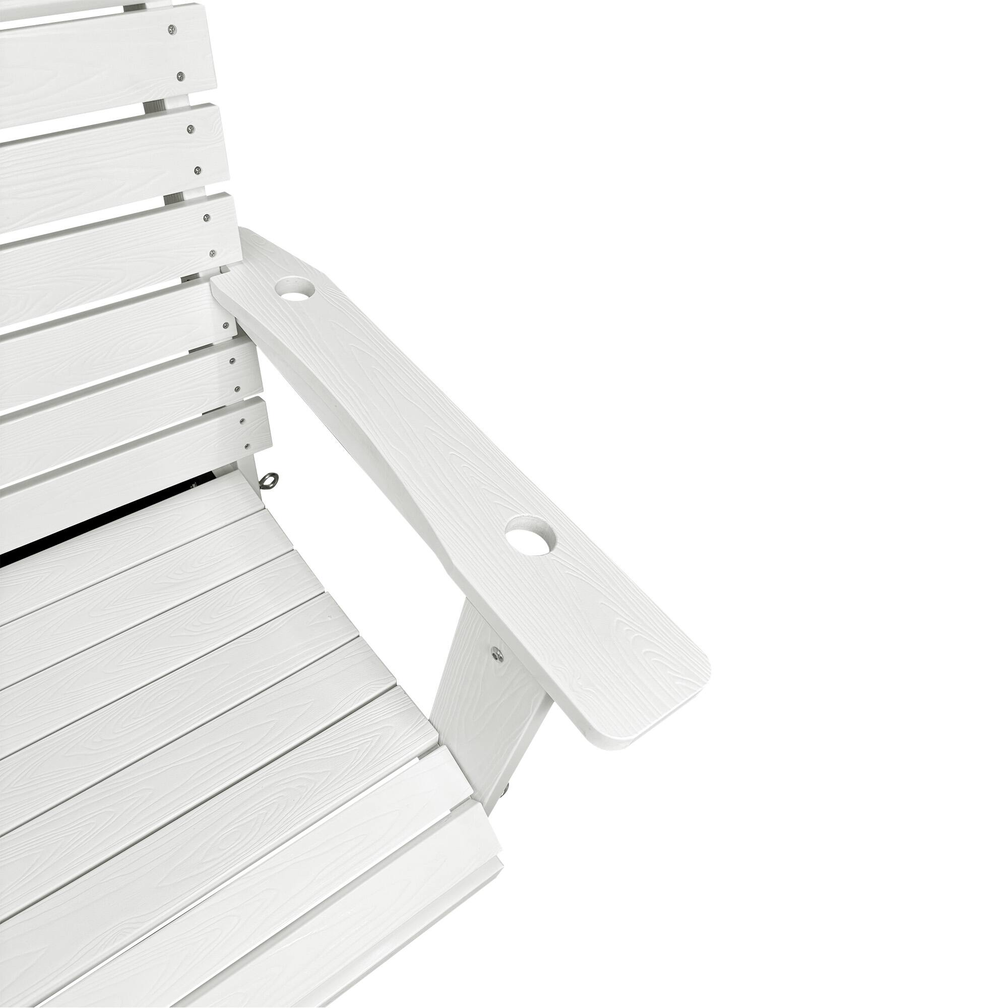 Alt View 7. Fortune Candy - HIPS Poly Lumber 3-Seat Porch Swing, 5ft Bench Swing with Foldable Cup Holders & 18/8 Steel Hardware - White.