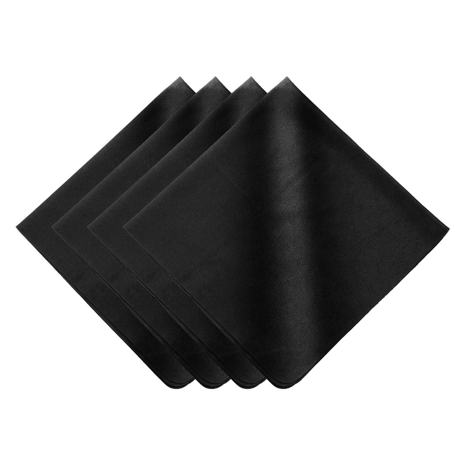 Unique Bargains - 4pcs Soft Eyeglass Cloths, 15.8"x15.8" Microfiber Cleaning Cloth for Lens, Glasses, Jewelry, LCD Screens, Cameras - Black
