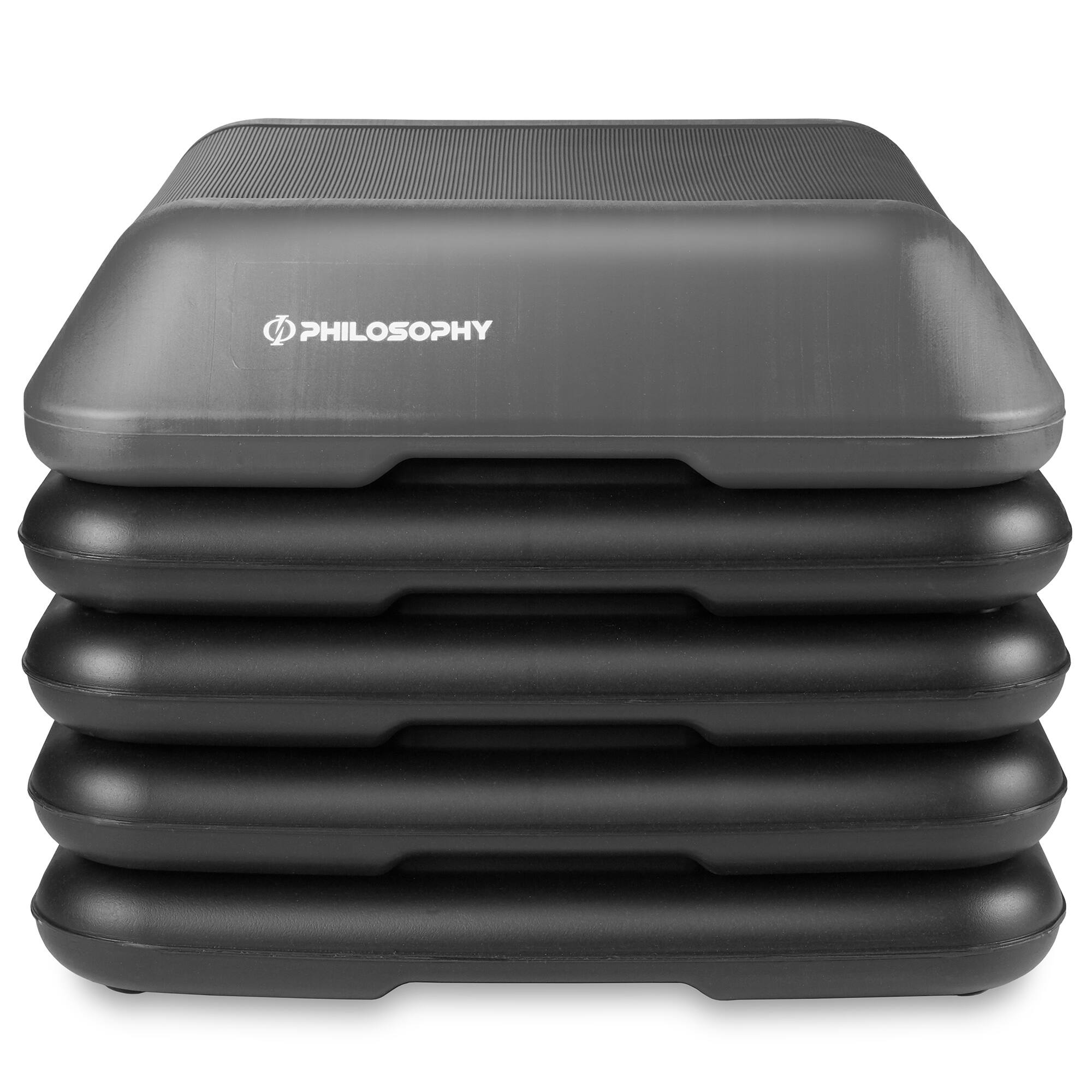 Alt View 1. Philosophy Gym - Aerobic Exercise Adjustable High Step Platform with 4 Risers - Gray.