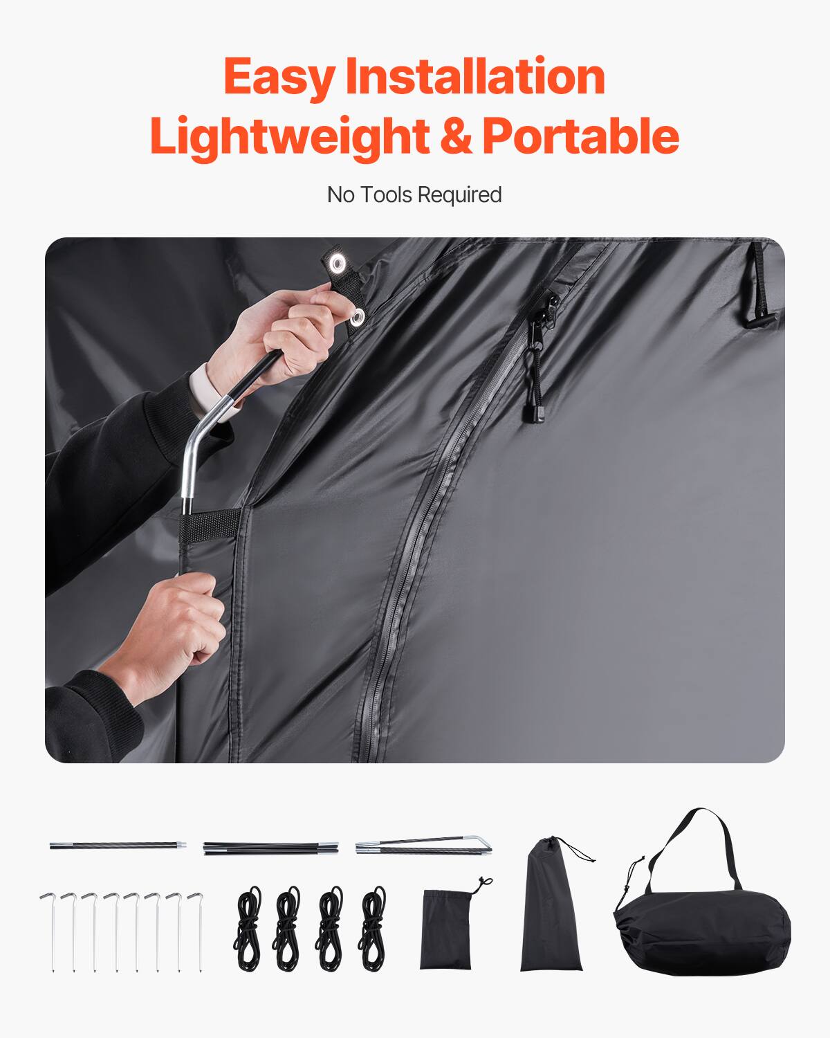 Easy Installation, Lightweight & Portable, No Tools Required