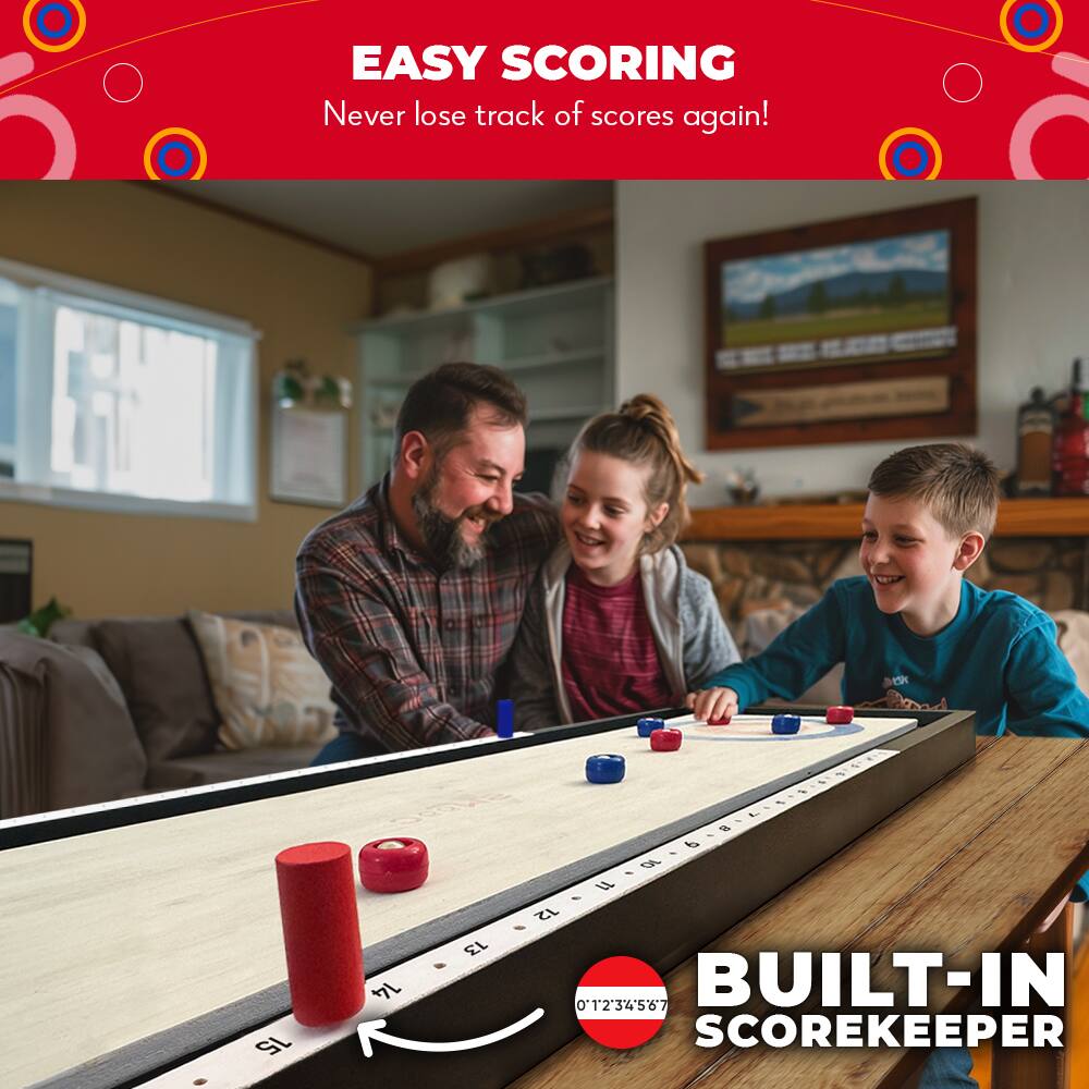 EASY SCORING  
Never lose track of scores again!  

BUILT-IN SCOREKEEPER