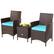 Left. Costway - 3PCS Patio Rattan Furniture Set Cushioned Sofa Glass Tabletop Deck - Blue,Mix Brown.