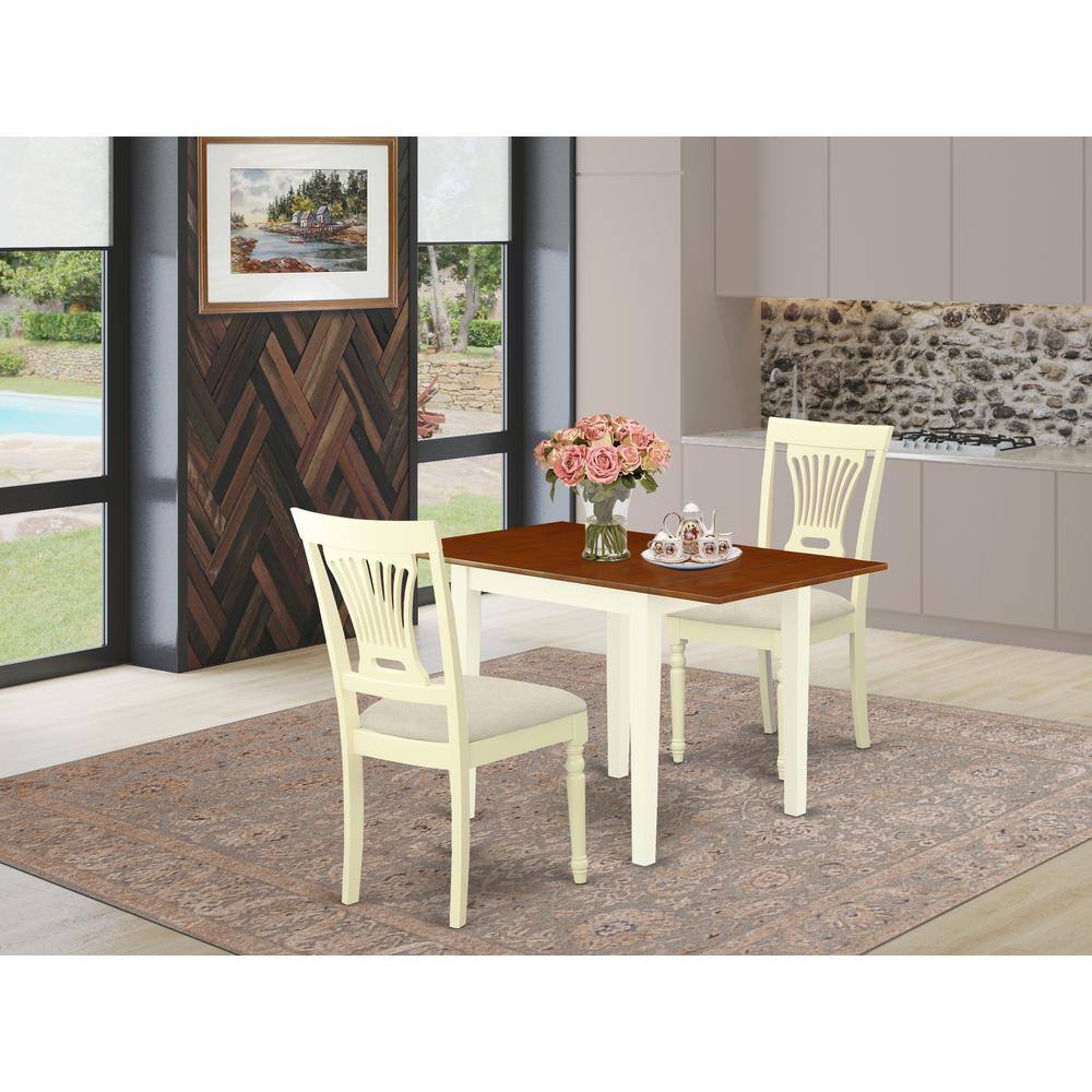 Angle. East West Furniture - Dining Room Set Buttermilk & Cherry - Brown.