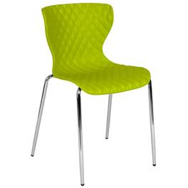 Emma + Oliver - Contemporary Design Accent Dining Plastic Stack Chair - Citrus Green