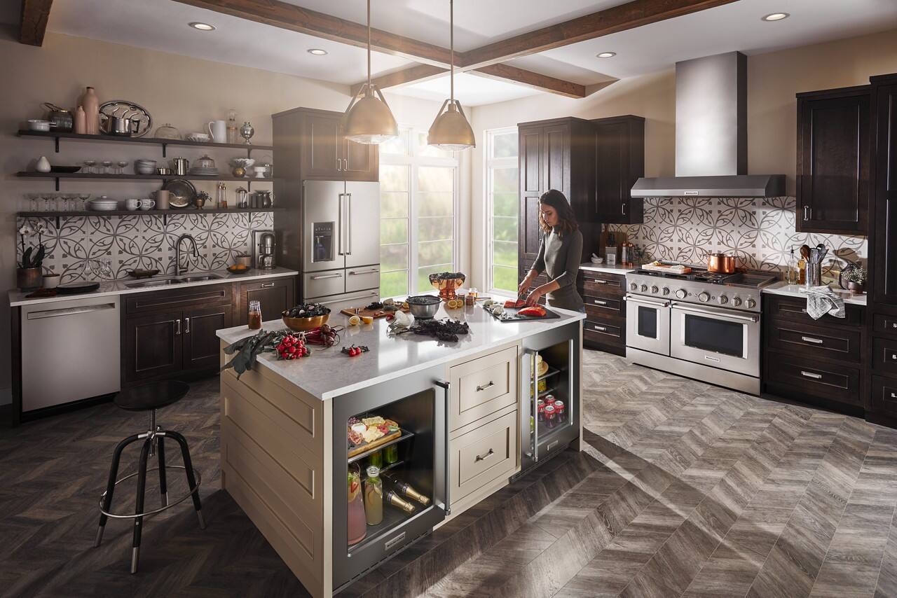 Alt View 6. KitchenAid - 5.2 Cu. Ft. Built-In Mini Fridge - Stainless Steel.