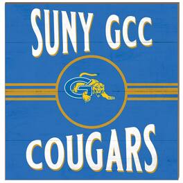 Jardine - SUNY Genesee Community College 10'' x 10'' Retro Team Sign - Blue
