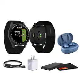 Garmin - Approach S50, Slate/Black Nylon GPS Golf Smartwatch Bundle - Black - (2025)
