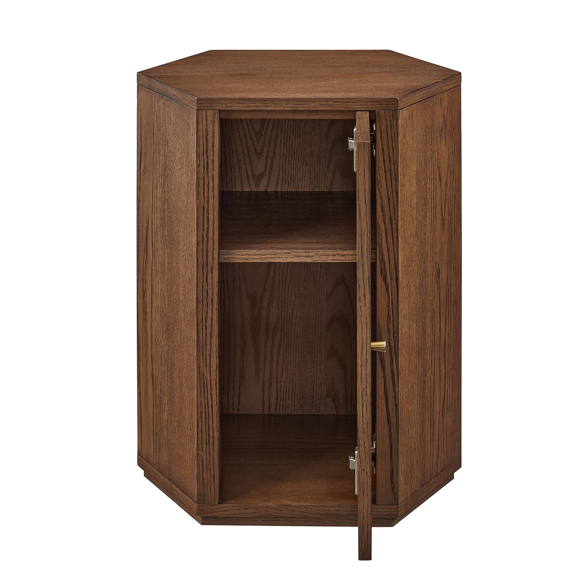 Alt View 6. Modway - Kade Faceted Wood Side Table by Modway - Walnut.