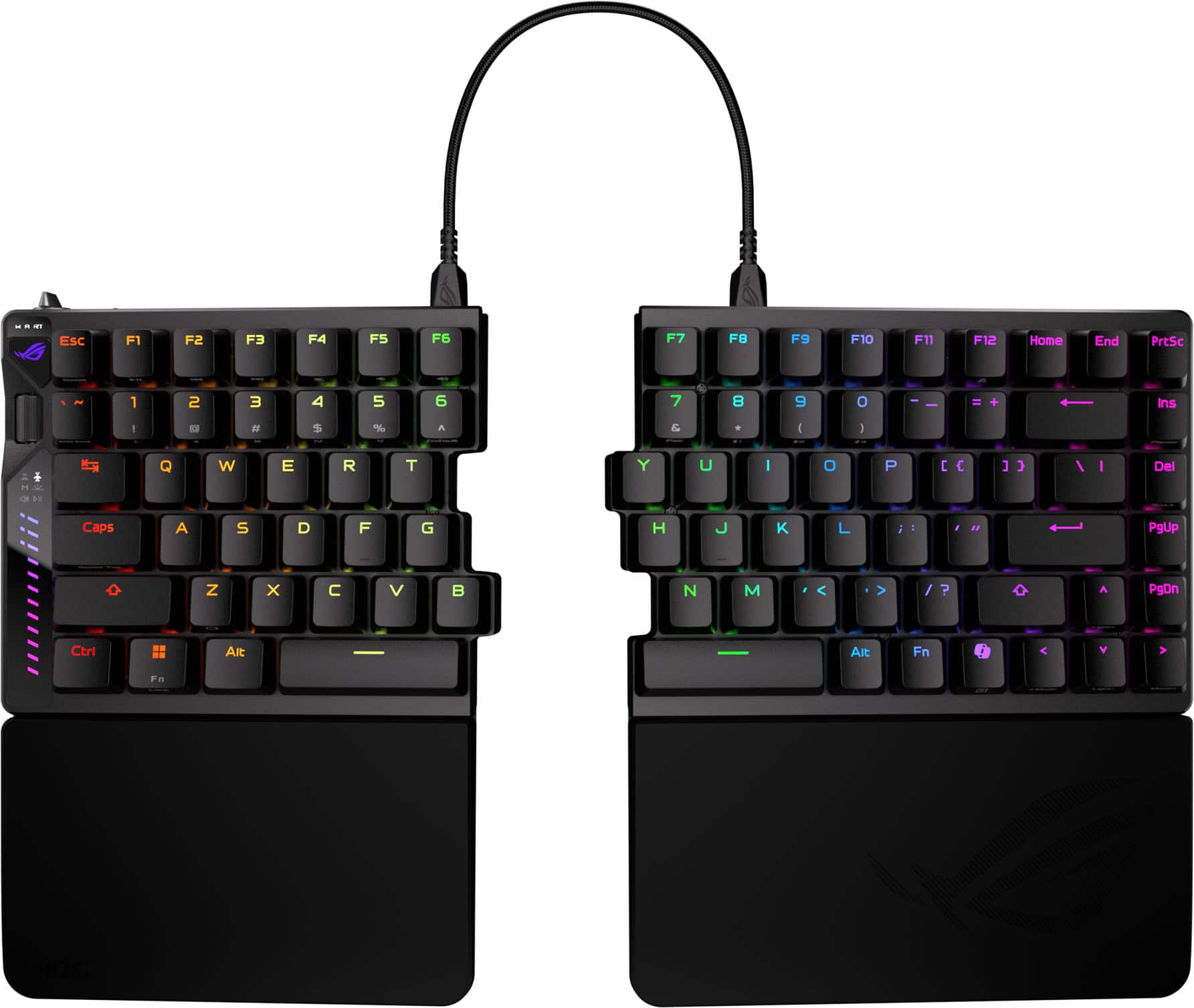 ASUS - ROG Falcata 75% Wireless Magnetic Hall Effect RGB Ergonomic Gaming Keyboard with Hot-Swappable ROG HFX V2 Switches - Black - Front_Zoom