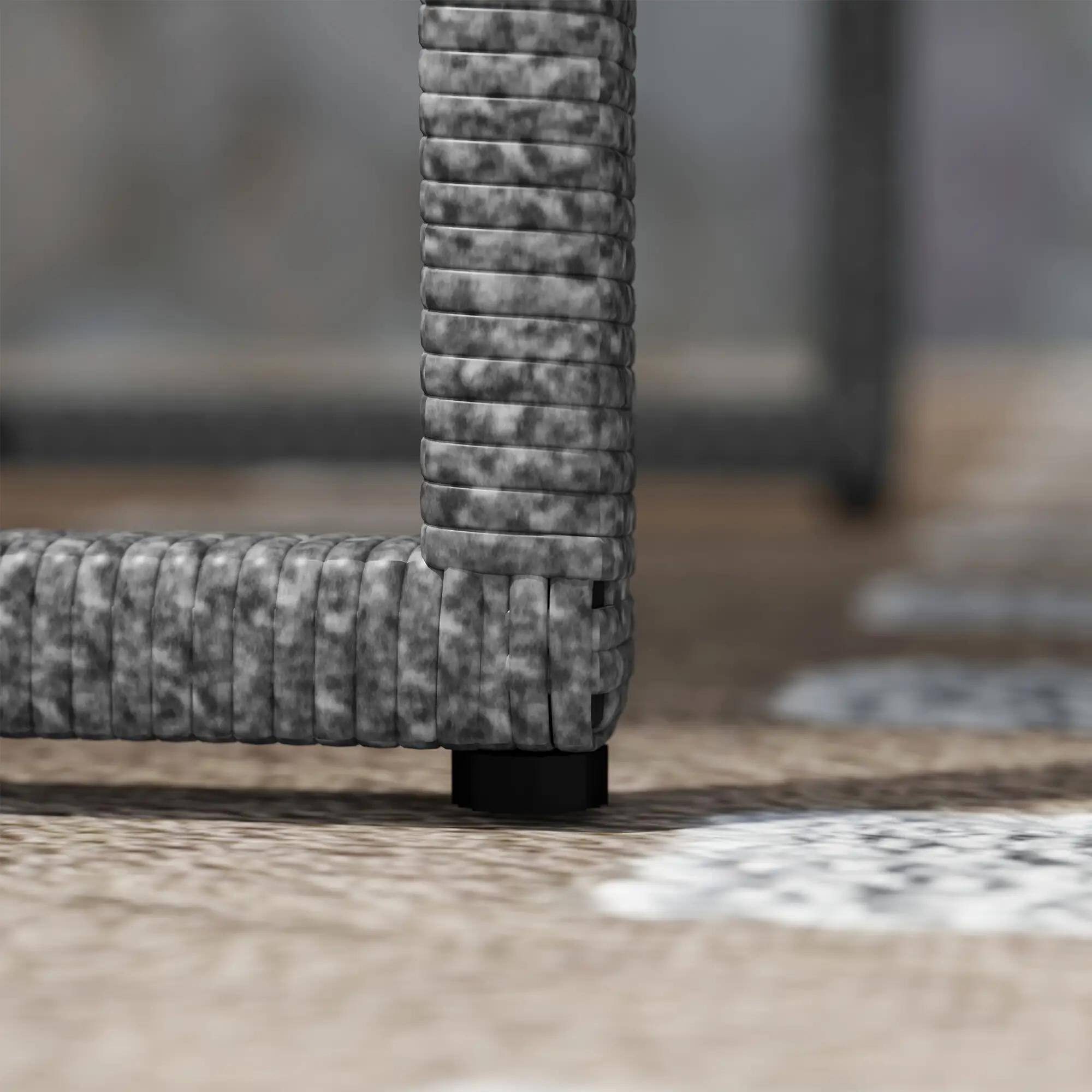 Back. Resenkos - Resenkos 3PCS Patio Set, Wicker Bistro Set, Backyard, Porch, Balcony, Light Gray - Light Gray.