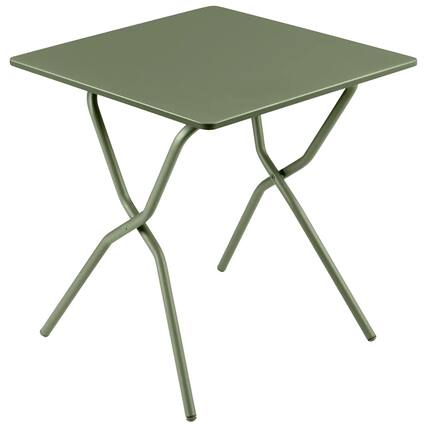 Front. Lafuma - Lafuma Balcony II Colorblock Steel Square Folding Outdoor Patio Table, Moss - Moss Green.