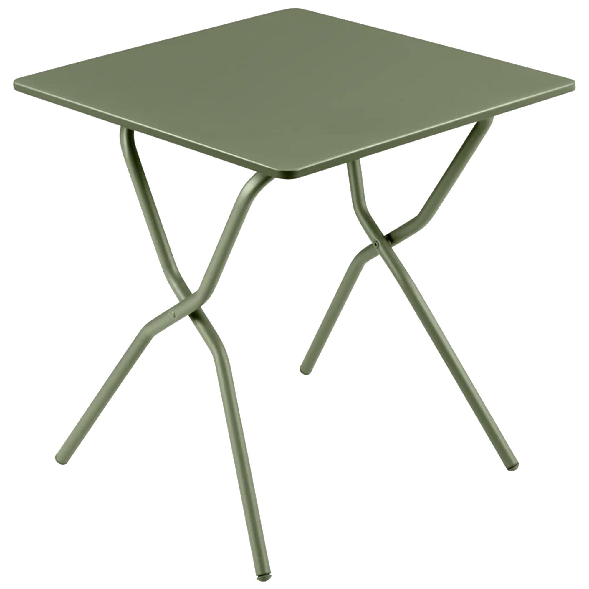 Front. Lafuma - Lafuma Balcony II Colorblock Steel Square Folding Outdoor Patio Table, Moss - Moss Green.
