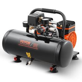 VEVOR - Air Compressor, 2 Gallon Steel Tank, 1HP 2.1 CFM 8bar Oil Free Air Compressor & Max. 120PSI Pressure, 81dB Ultra Quiet - Black