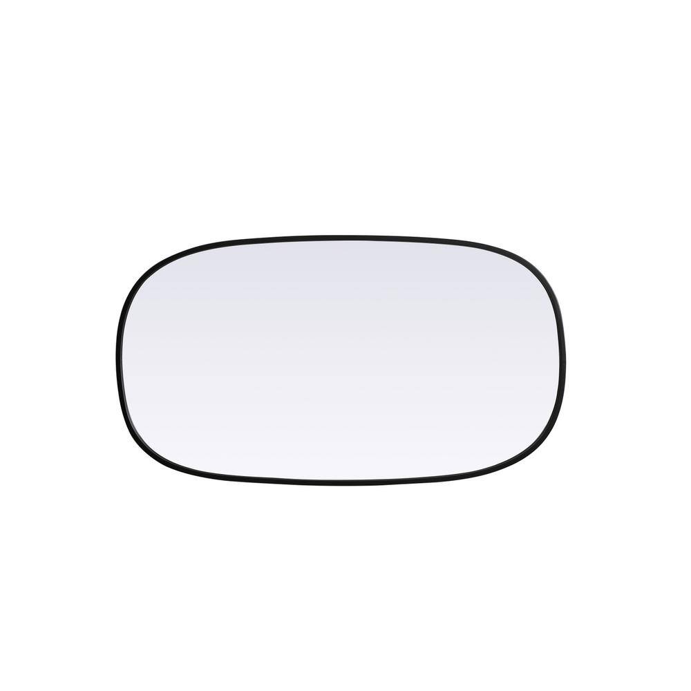 Back. Elegant Decor - Metal Frame Oval Mirror 20x36 Inch in Black - Black.