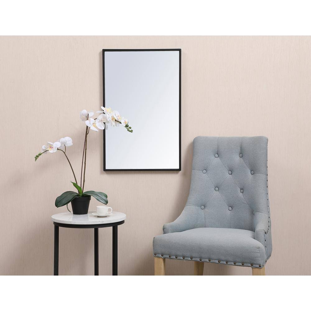 Elegant Decor - Metal frame rectangle mirror 18x28 inch in - Black