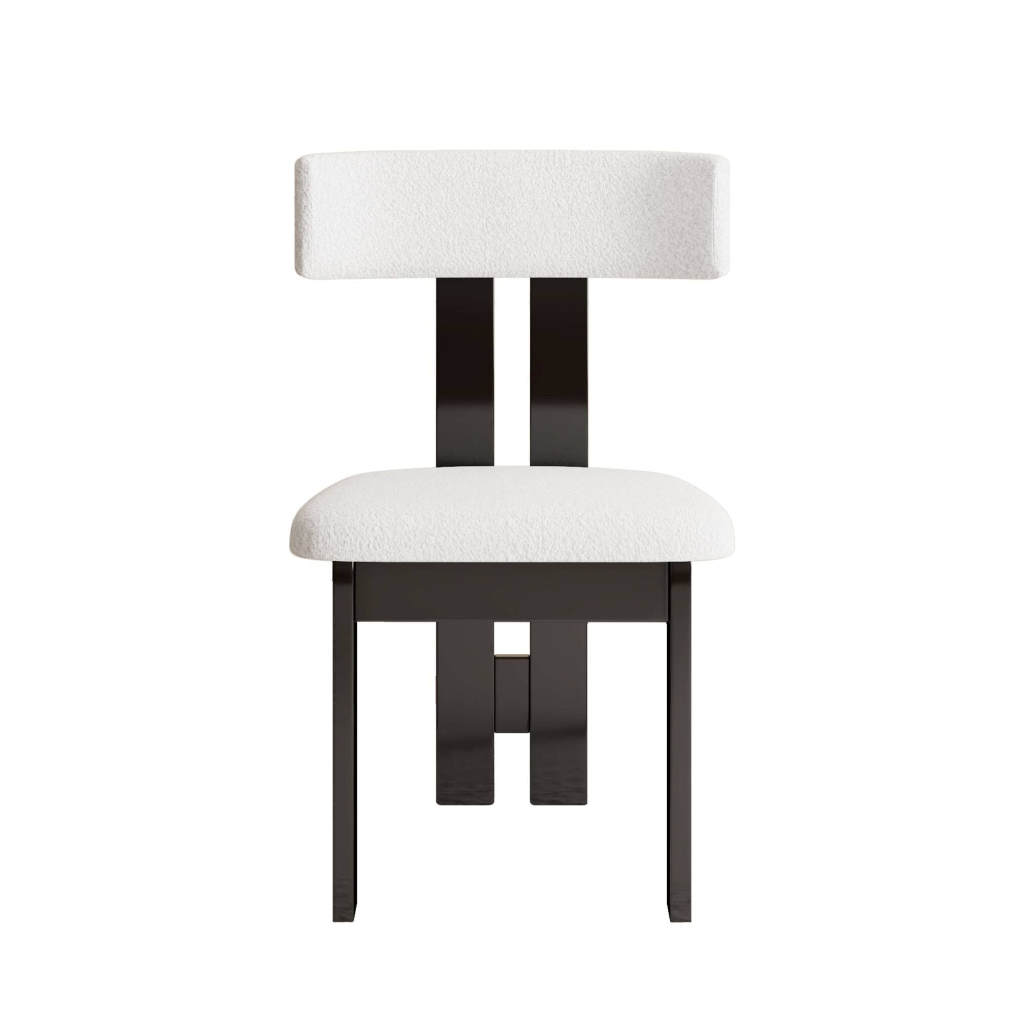 Left. GOODSILO - Modern Velvet Upholstered Dining Chair with Solid Wood Frame for Kitchen and Dining Room, Set of 2 - White.
