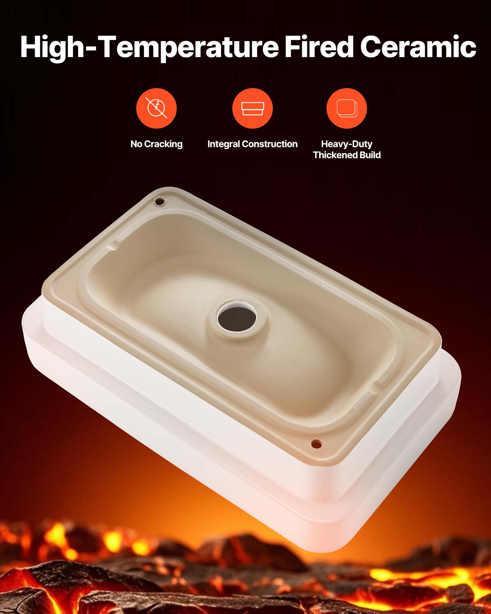 High-Temperature Fired Ceramic

- No Cracking
- Integral Construction
- Heavy-Duty Thickened Build