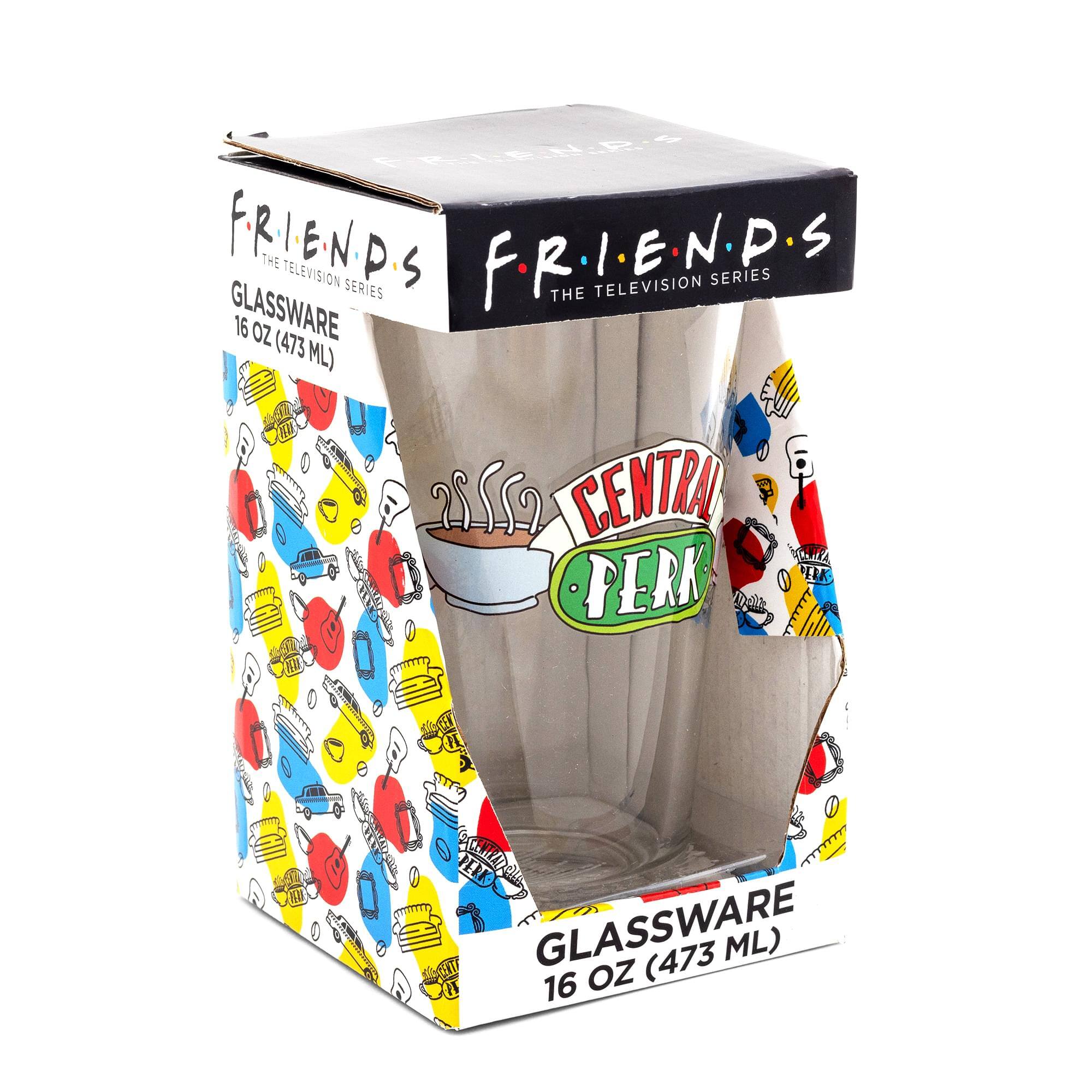 FRIENDS  
THE TELEVISION SERIES  

GLASSWARE  
16 OZ (473 ML)  

CENTRAL PERK  

GLASSWARE  
16 OZ (473 ML)