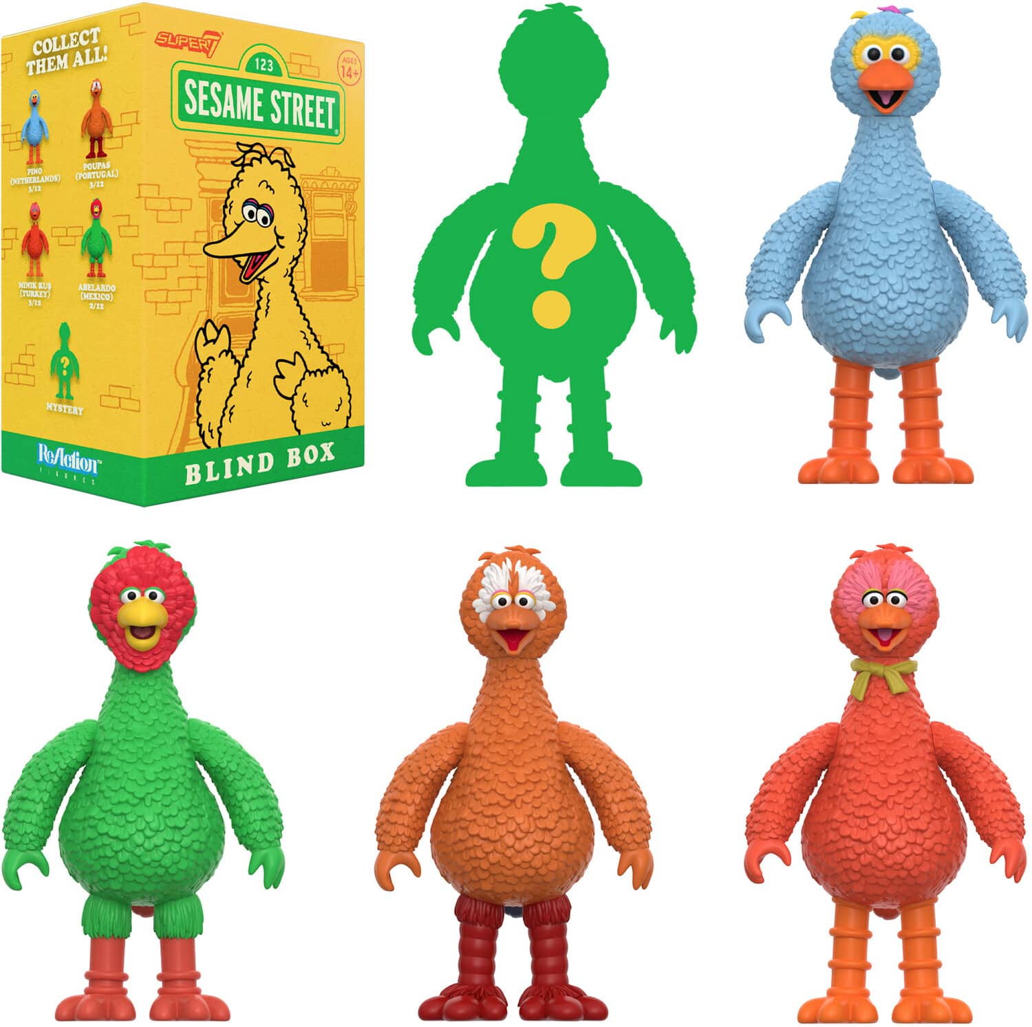Super7 Sesame Street Reaction Blind Box Wv5 Big Birds from Around