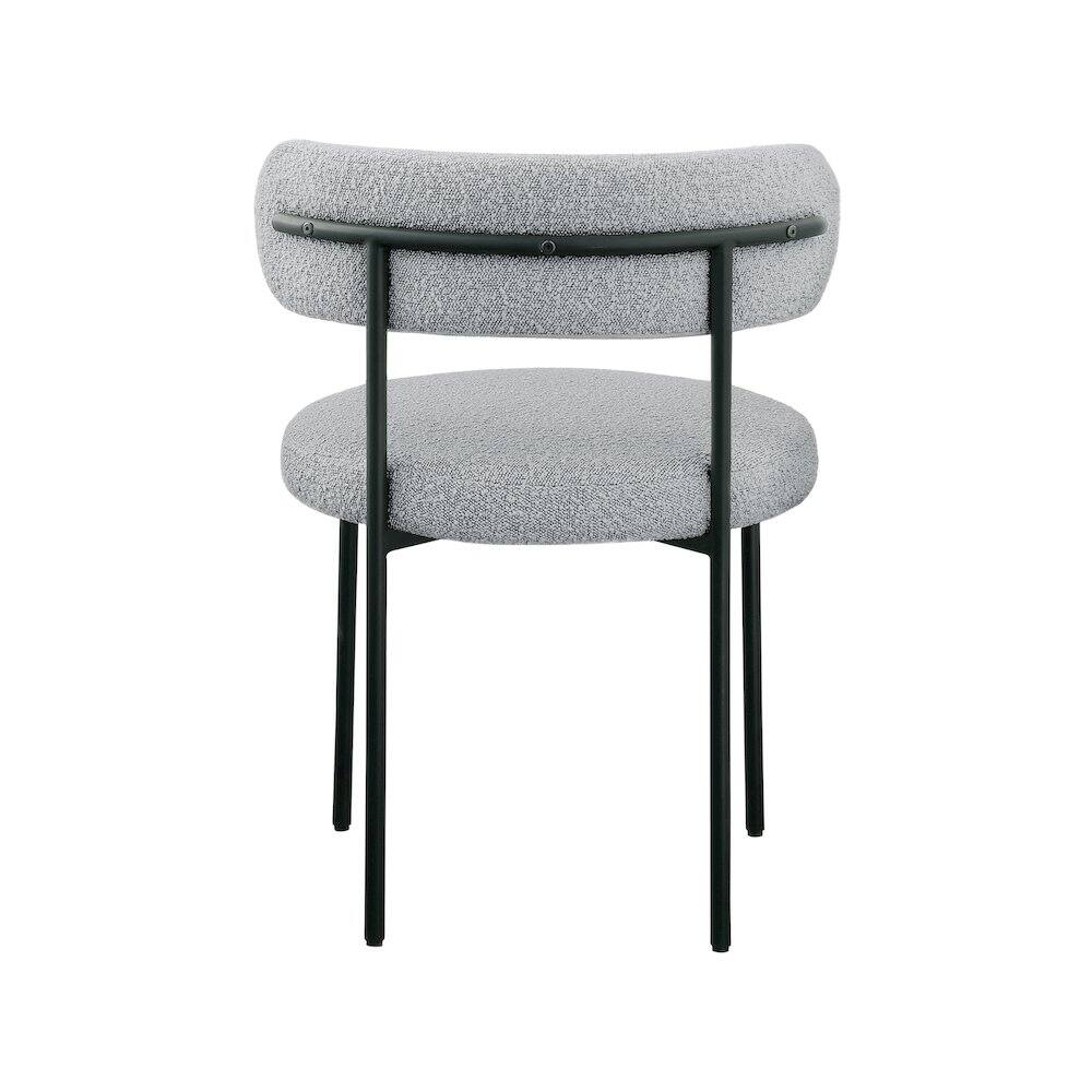 Alt View 1. Meridian Furniture - Beacon Grey Boucle Fabric Dining Chair, Set of 2 - Grey.