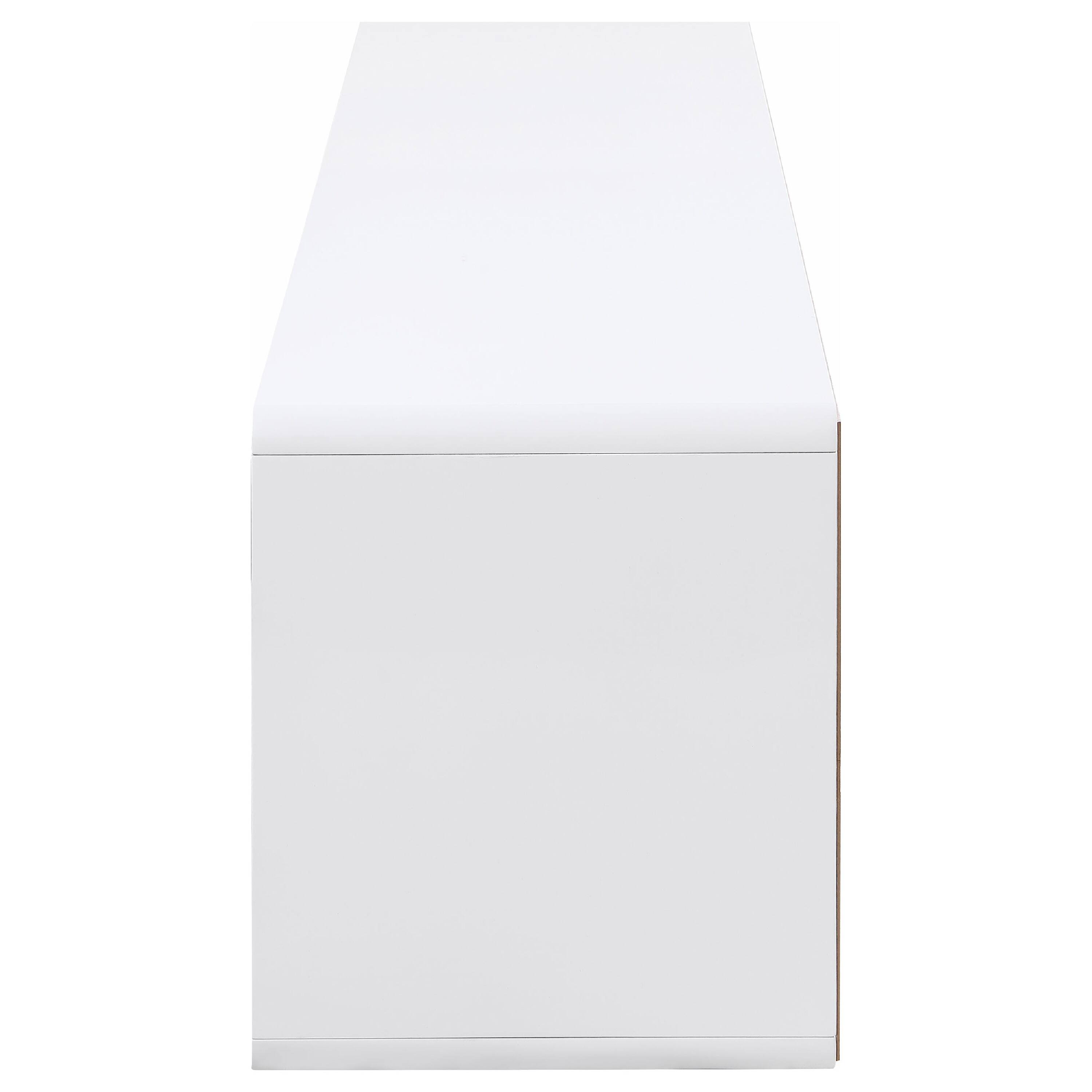 Alt View 3. Manhattan Lane - Siena TV Stand Media Console with 2 Drawers, White Gloss Wood 71 Inch - White.