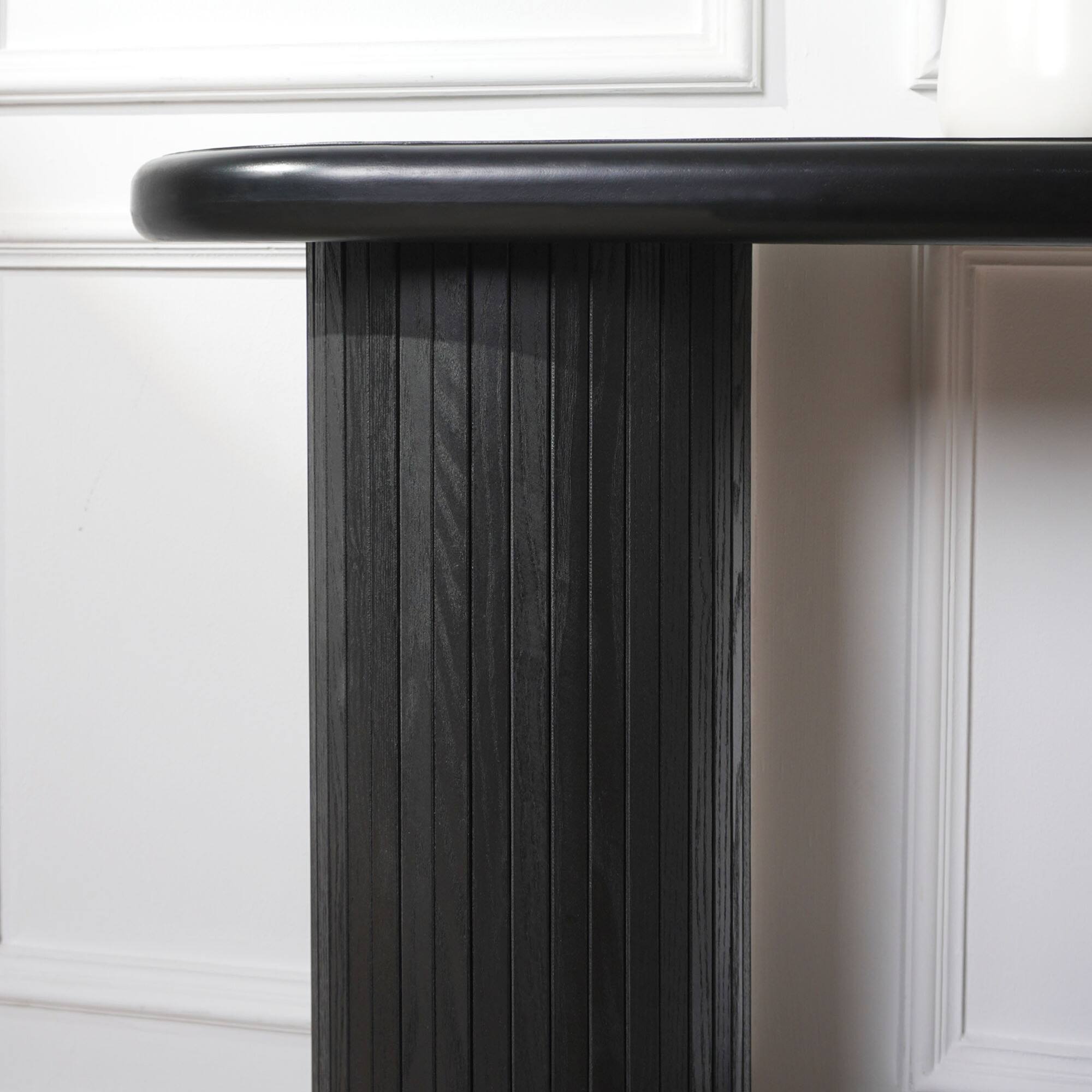 Alt View 6. GOODSILO - Modern Fluted Console Table with Sleek Half-Moon Design and Ribbed Detailing for Living Room Entryway - Black.