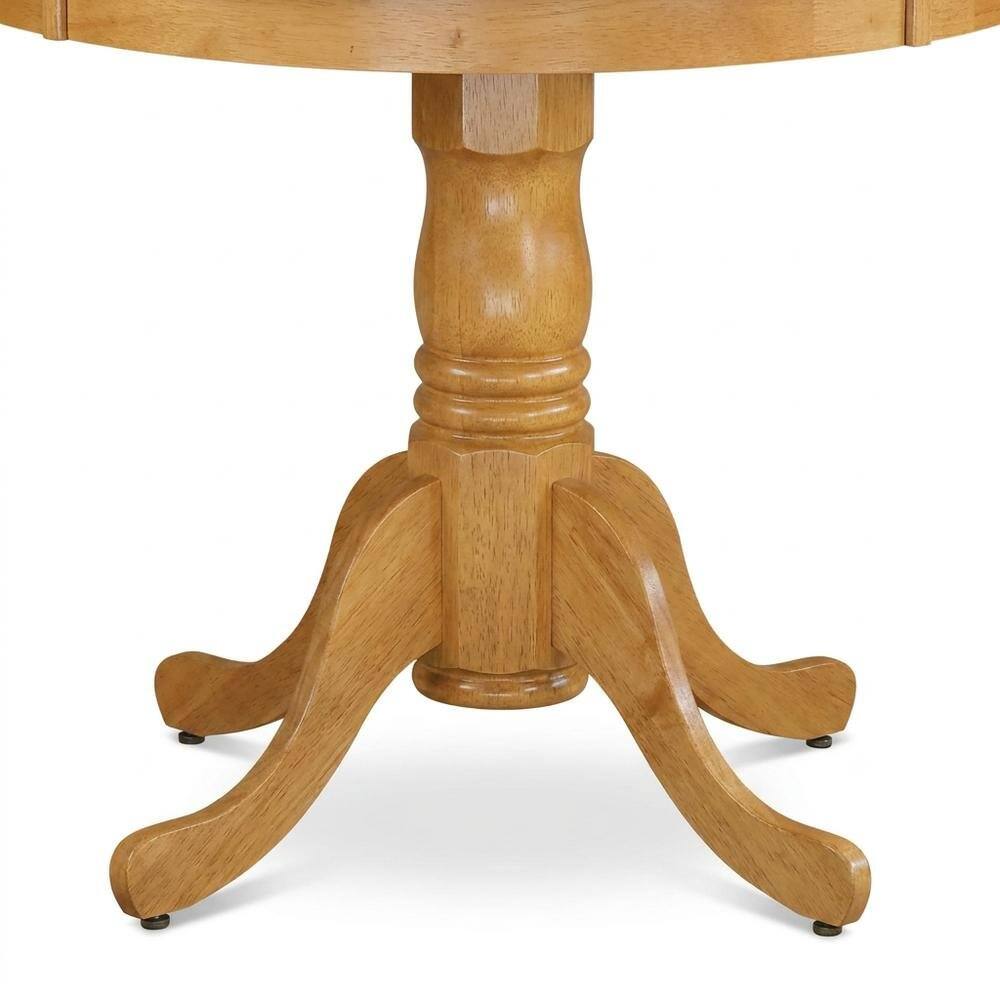Back. FurniFact - Solid Wood Round Kitchen Table & Chairs 3-Piece - Oak.