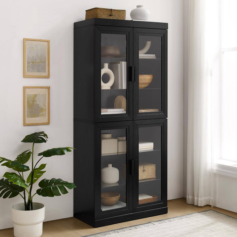 Alt View 8. Crosley Furniture - Essen Glass Door Kitchen Pantry Storage Cabinet - Black.