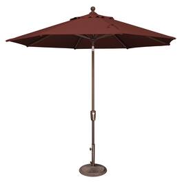 Mondawe - 9' Octagon Patio Umbrella Push Button Tilt Bronze Frame - Henna