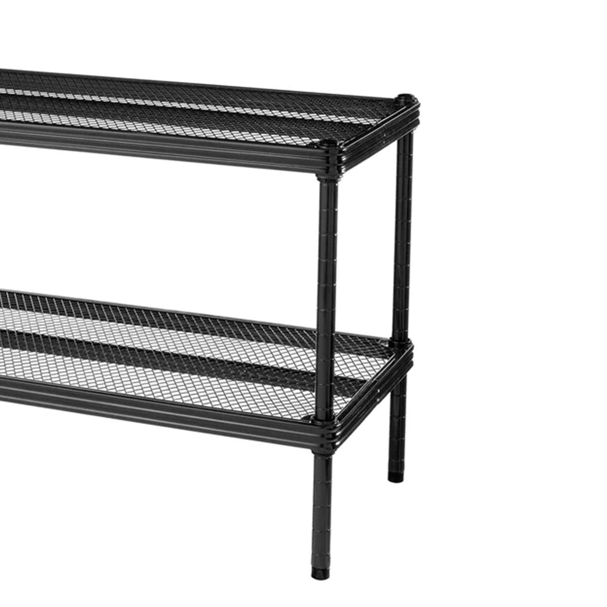 Alt View 7. Design Ideas - Design Ideas MeshWorks 2 Tier Full Size Metal Storage Shelving Unit Rack, Black - Black.