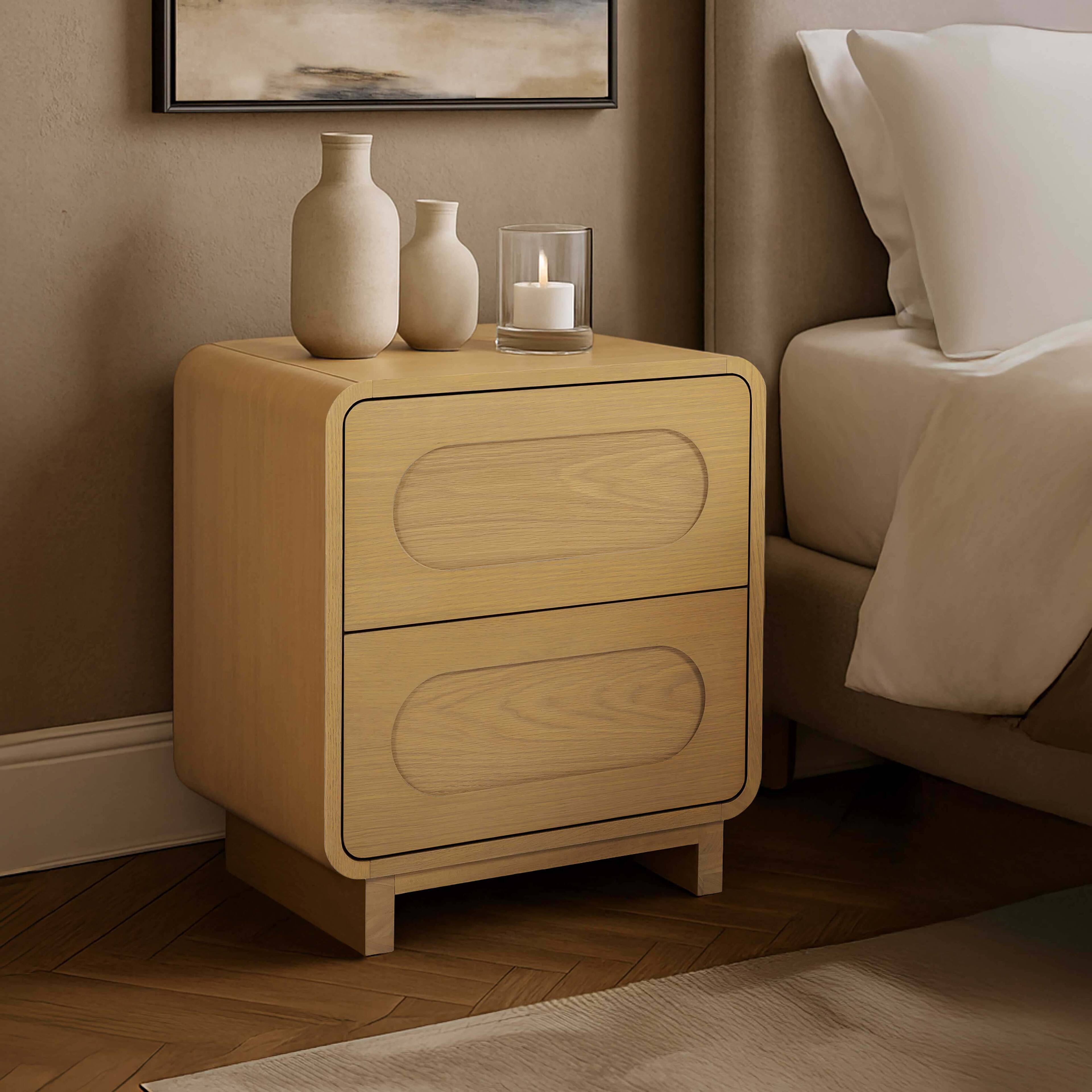 Front. Teamson Home - Teamson Home Tenley 2-Drawer Nightstand, Natural - Natural.